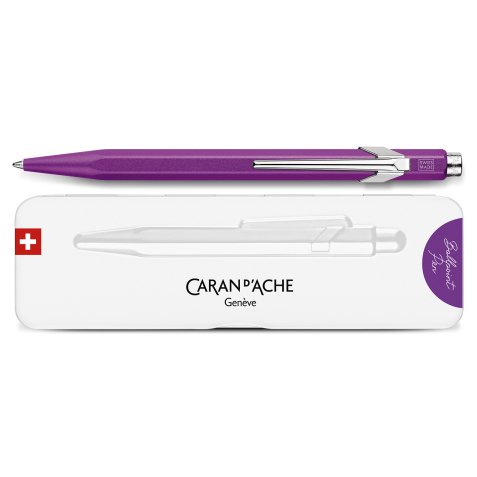 Stylo bille 849 Colormat X : Corps hexagonal en alu - finition microbillée. Slimpack-Violet