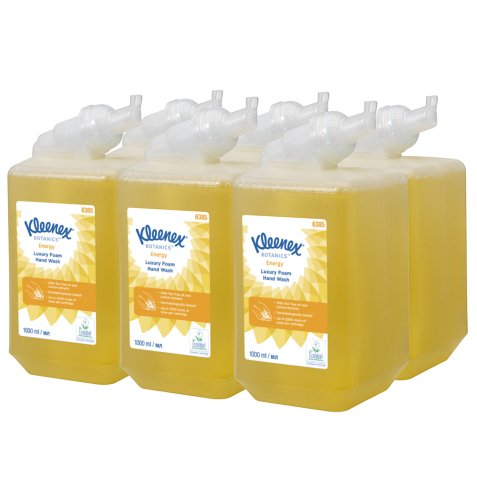 Cartouche d'1 litre de savon mousse Luxury Energy Jaune parfum Arbre à thé
