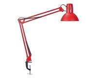 Luminaire bureau maulstudy surpince tete et bras metal      hauteur 44cm bras 35cm tete   diam. 17cm coloris rouge