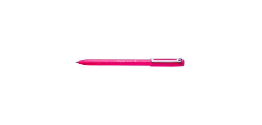 Stylo-bille pentel izee a capuchon pointe moyenne 1mm   encre faible viscosite        rechargeable rose