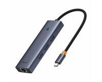 Baseus UltraJoy 6-Port Alámbrico USB 3.2 Gen 1 (3.1 Gen 1) Type-C Gris