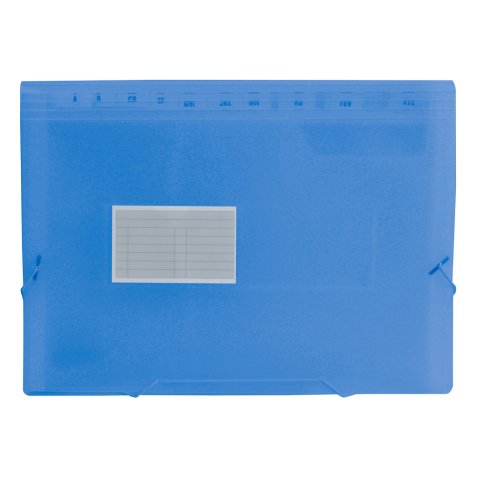 Trieur liderpapel polypropylène a4 210x297mm 700 microns 13 compartiments fermeture élastique translucide coloris bleu