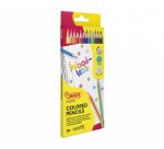 Crayon couleur jovi woodless triangulaire mine resistante  haut pouvoir couvrant inodore couleurs vives etui 12 unites