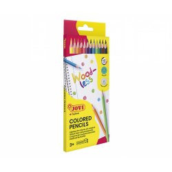 Crayon couleur jovi woodless triangulaire mine resistante  haut pouvoir couvrant inodore couleurs vives etui 12 unites