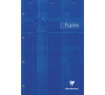 Bloc Pupitre agrafé en-tête A4+ 80 feuilles perforé 4 trous détachables petits carreaux Couleur aléatoire - Assortis