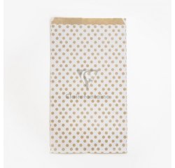 Sach.x50 poch. Kraft, GF pois fond blanc - Blanc
