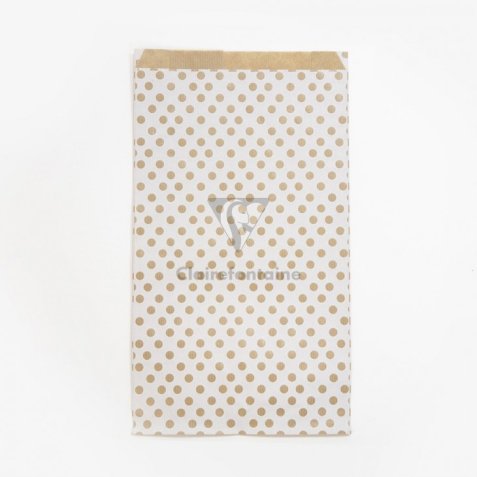 Sach.x50 poch. Kraft, GF pois fond blanc - Blanc