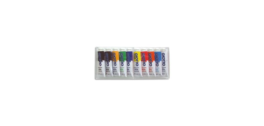 Gouache giotto extra fine tube10ml coloris assortis coffret 10 unites