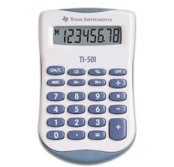 Calculatrice texas instruments poche ti-501 mémoire touche pourcentage pile 56x91x11mm 28g
