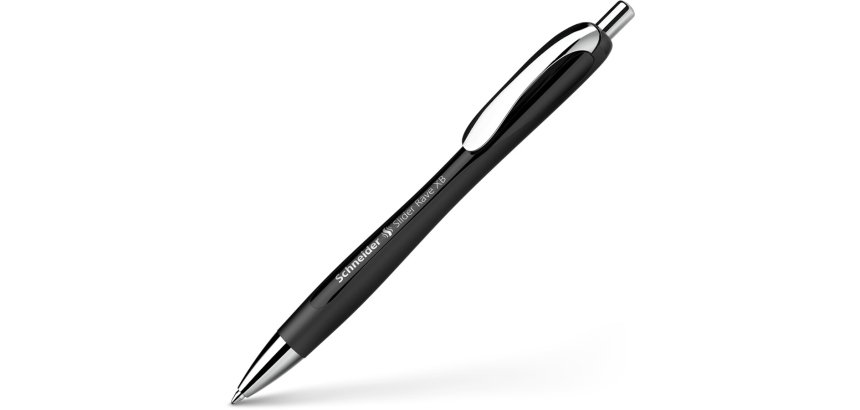 Stylo-bille schneider slider rave xb black edition         viscoglide trait extra large  encre bleue coloris noir