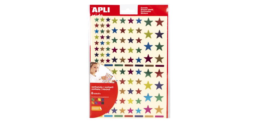 Pochette apli kids 6 feuilles de gommettes etoile couleur   metallisees assorties