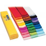 PAPIER CRÉPON, Paquet de 10 feuilles pliées 40% au format 2x0,50m - Rouge