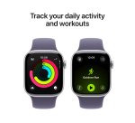 Apple Watch Series 11 GPS 42mm Silver Aluminium Case with Purple Fog Sport Band - S/M