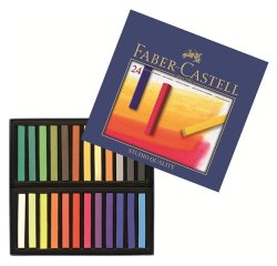 Pastel tendre faber-castell goldfaber studio carré 66mm coloris brillant intense bonne résistance lumière boîte 24u