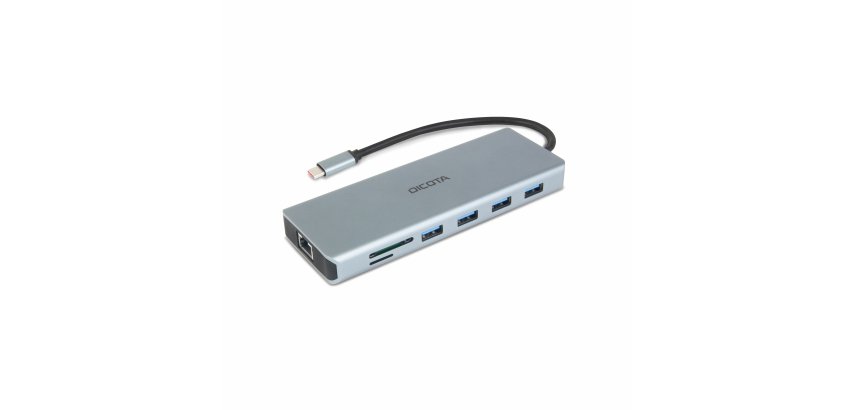 DICOTA D32065 hub & concentrateur USB 3.2 Gen 1 (3.1 Gen 1) Type-C Argent