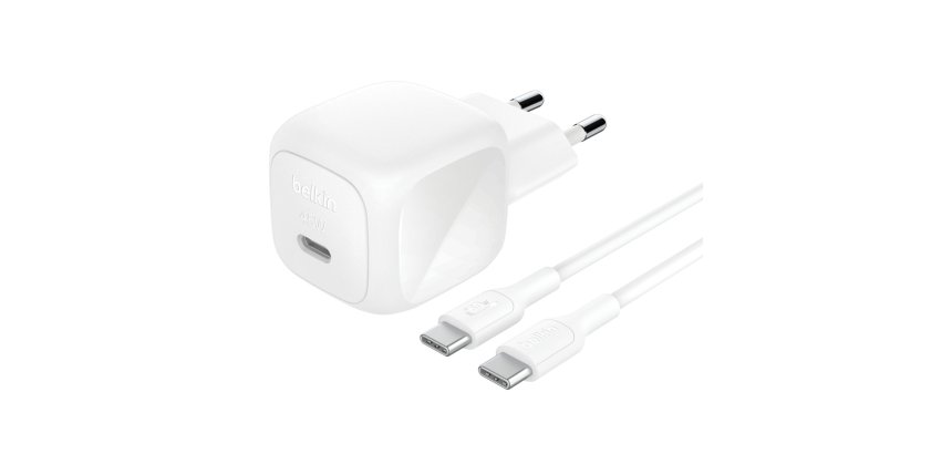 Chargeur pour téléphone mobile Belkin secteur BoostCharge USB-C 45 W Blanc pour smartphone et tablette