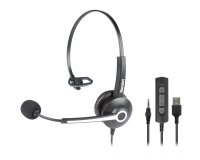 Hamlet HHEADM-UJM cuffia e auricolare Cablato A Padiglione Ufficio USB tipo A Nero