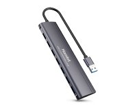 Hamlet XHUB-07A3 interface hub USB 3.2 Gen 1 (3.1 Gen 1) Type-A 5000 Mbit/s Black