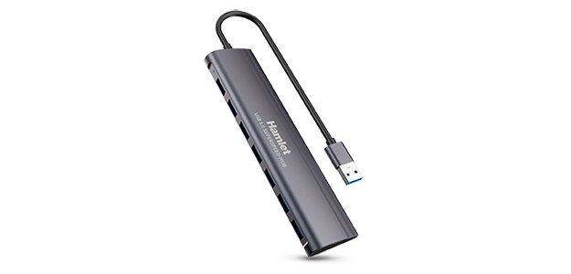 Hamlet XHUB-07A3 hub di interfaccia USB 3.2 Gen 1 (3.1 Gen 1) Type-A 5000 Mbit/s Nero