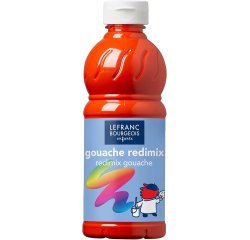 Peinture acrylique lefranc bourgeois glossy fluide brillante indélébile multi-supports rouge vif flacon 500ml