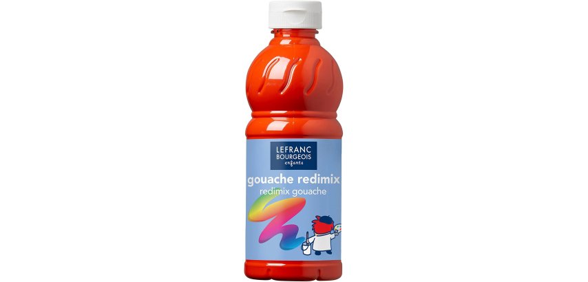 Peinture acrylique lefranc bourgeois glossy fluide brillante indélébile multi-supports rouge vif flacon 500ml