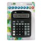 Calculatrice de bureau liderpapel xf39 12 chiffres   solaire et piles 190x140x32mm coloris noir