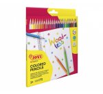 Crayon couleur jovi woodless triangulaire mine resistante  haut pouvoir couvrant inodore couleurs vives etui 24 unites