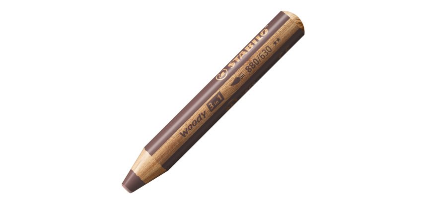 Crayon multi talents stabilo woody 3 in 1 marron