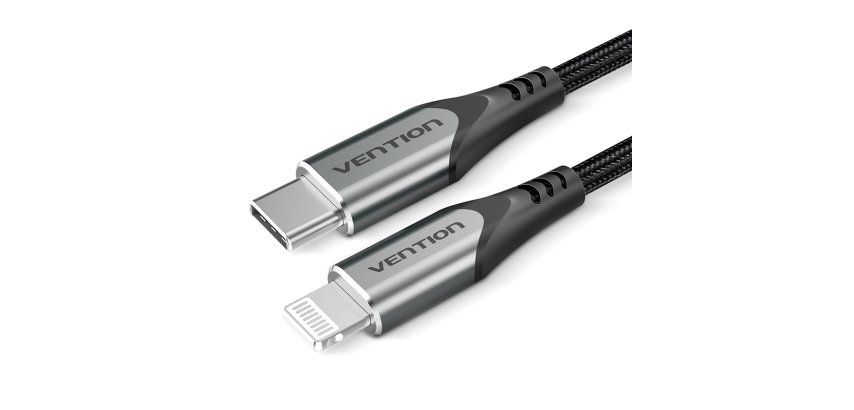 Vention Cable USB 2.0 Tipo-C Lightning TACHF/ USB Tipo-C Macho - Lightning Macho/ 1m/ Gris