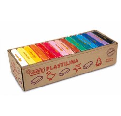 Pâte à modeler jovi plastilina végétale assortiment 15 pains 350g
