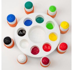 Palette godets et 10 tampons mousse dont 2 gratuits