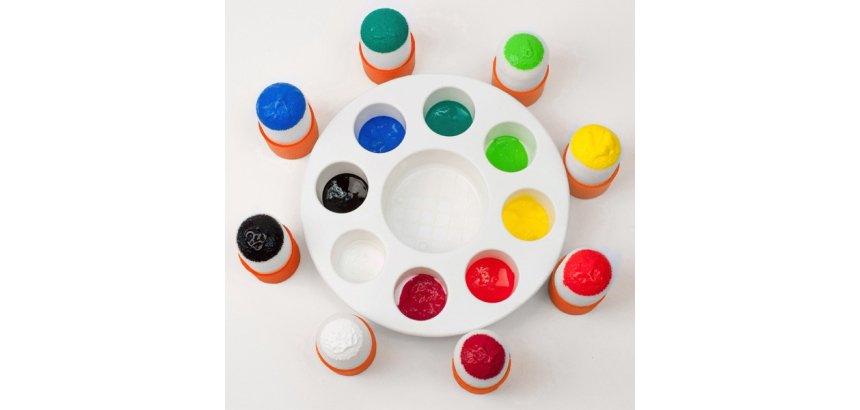 Palette godets et 10 tampons mousse dont 2 gratuits