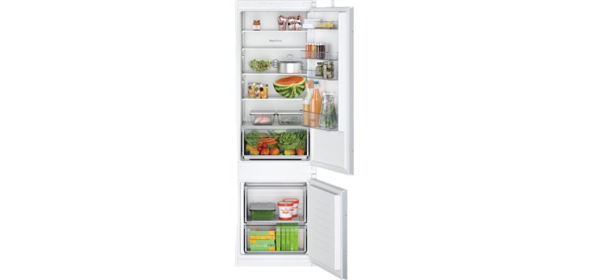 BOSCH Réfrigérateur congélateur encastrable KIV87NSE0, Série 2, 270 litres, Low Frost