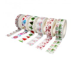Rubans adhesifs sodertex theme noel 15mm x 10ml 6 pcs