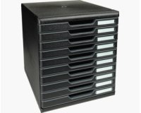 Module de classement Modulo Ecoblack 10 tiroirs fermés - Noir