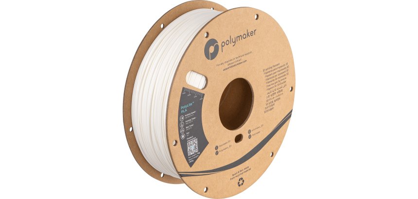 Polymaker PA02036 3D Printing Material Polylactic Acid (PLA) White 3 kg