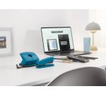 Agrafeuse novus b2 color id 2.0 25f agrafes 24/6-26/6 profondeur agrafage 65mm bright petrol + 200 agrafes 24/6 super