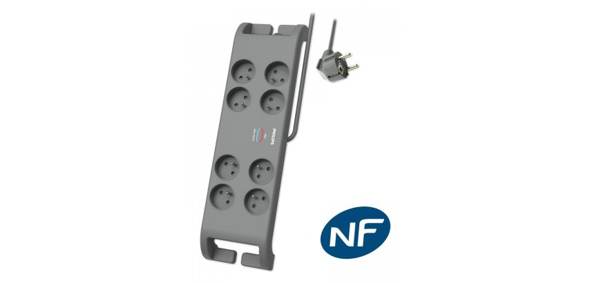MCL SPN3180A/19 multiprise 2 m 8 sortie(s) CA Intérieure Gris