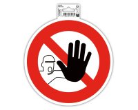 Panneau PP adhésif antidérapant Accès interdit 20 cm - Rouge