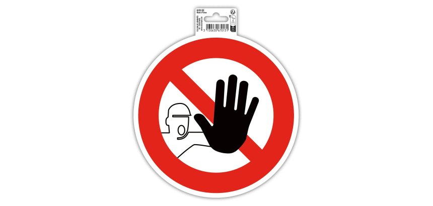 Panneau PVC adhésif antidérapant Accès interdit 20 cm - Rouge