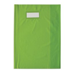 Protège-cahier elba styl'sms pvc opaque 12/100e sans phtalates porte-étiquette et étiquette a4 210x297mm vert foncé