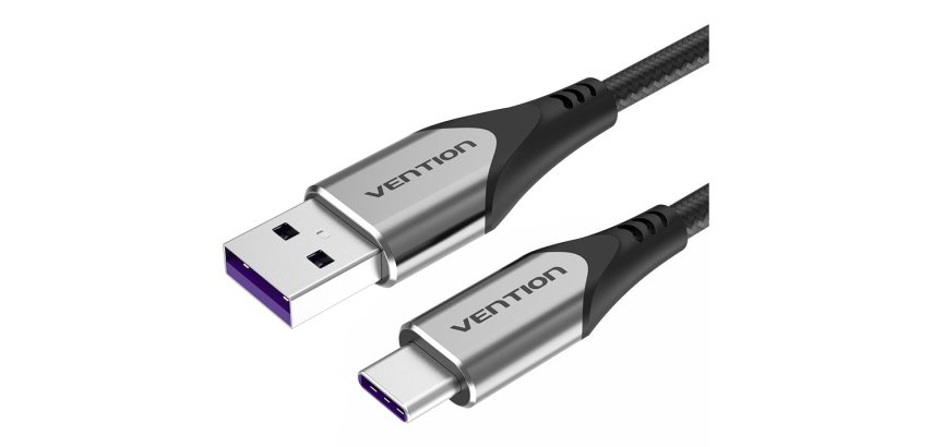 Vention COFHI cable USB USB 2.0 2 m USB C USB A 0,48 Gbit/s Negro, Gris