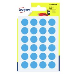 Avery PSA15B etichetta autoadesiva Rotondo Permanente Blu 168 pz