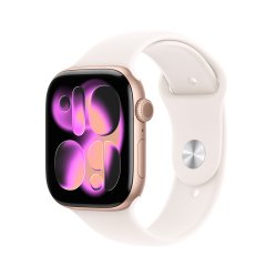 Apple watch Apple Watch Series 11 GPS 46mm Boitier en Aluminium Or Rose avec Bracelet Sport Rose Tendre - M/L