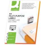 Étiquette adhésive q-connect 70x25mm coins droits imprimante jet d'encre laser copieur boîte 100 feuilles 3300 unités