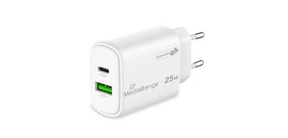 MediaRange MRMA112-2 chargeur d'appareils mobiles Smartphone, Tablette Blanc Secteur Charge rapide Intérieure