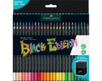 Crayon couleur faber-castell black edition bois noir       triangulaire ergonomique mine super soft boite 50 unites