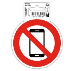 Panneau PP adhésif antidérapant Téléphone mobile interdit 10 cm - Rouge