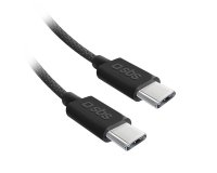 SBS Câble USB tressé USB C - USB C PD 60W 1m50, noir