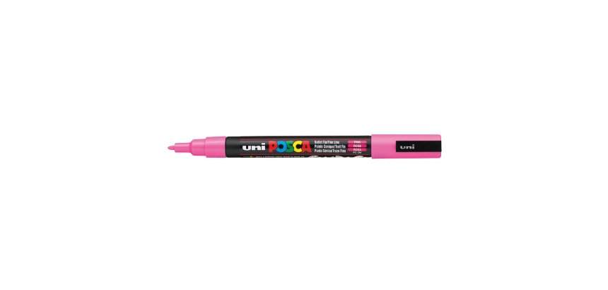 Marqueur posca pc3m gouache encre inodore toutes surfaces pointe fine conique couleur opaque couvrante rose